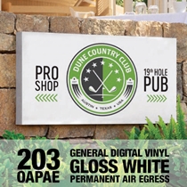 GF 203OAPAE 3.0 mil Gloss White Opaque Vinyl