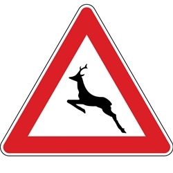 Triangular 24" X 21" Deer Crossing Sign