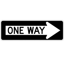 Rectangular 18" X 6" Radial Corner One Way Sign