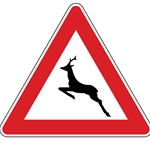 Triangular 24" X 21" Deer Crossing Sign