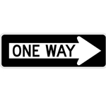 Rectangular 18" X 6" Radial Corner One Way Sign