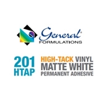 General Formulations - Concept 201-HTAP 3.4 mil Matte White Calendered Vinyl 54" X 50 Yards