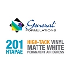 General Formulations - Concept 201-HTAPAE 3.4 mil Matte White Calendered Vinyl 54" X 50 Yards
