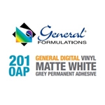 General Formulations - GF 201 General Digital 3.4 Mil Matte White Opaque Vinyl 30" X 50 Yards