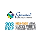 GF 203 HTAP 3.0 mil Gloss White Flexible Calendered Vinyl 54" X 50 Yards